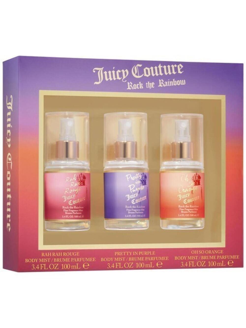 Juicy Couture  Rock the Rainbow 3 Piece Body Mist Perfume Gift Set for Her, New!